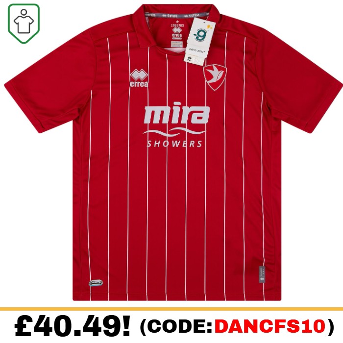 Cheltenham Home 2022/2023 Football Shirt Manufactured By Errea. The Club Plays In England.
