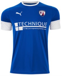 Chesterfield Home 2020/2021 Football Shirt Manufactured By Puma. The Club Plays Football In England.