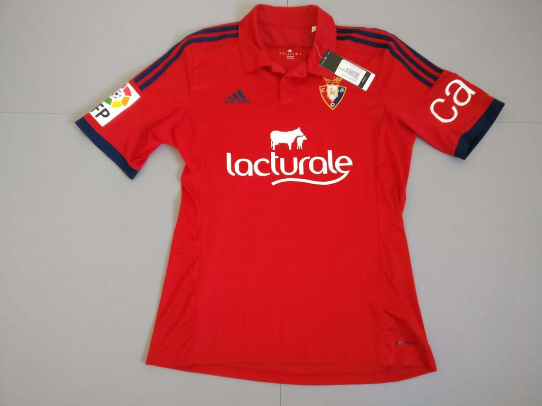 CA Osasuna Home 2014/2015 Football Shirt Manufactured By Adidas. The Club Plays Football In Spain.