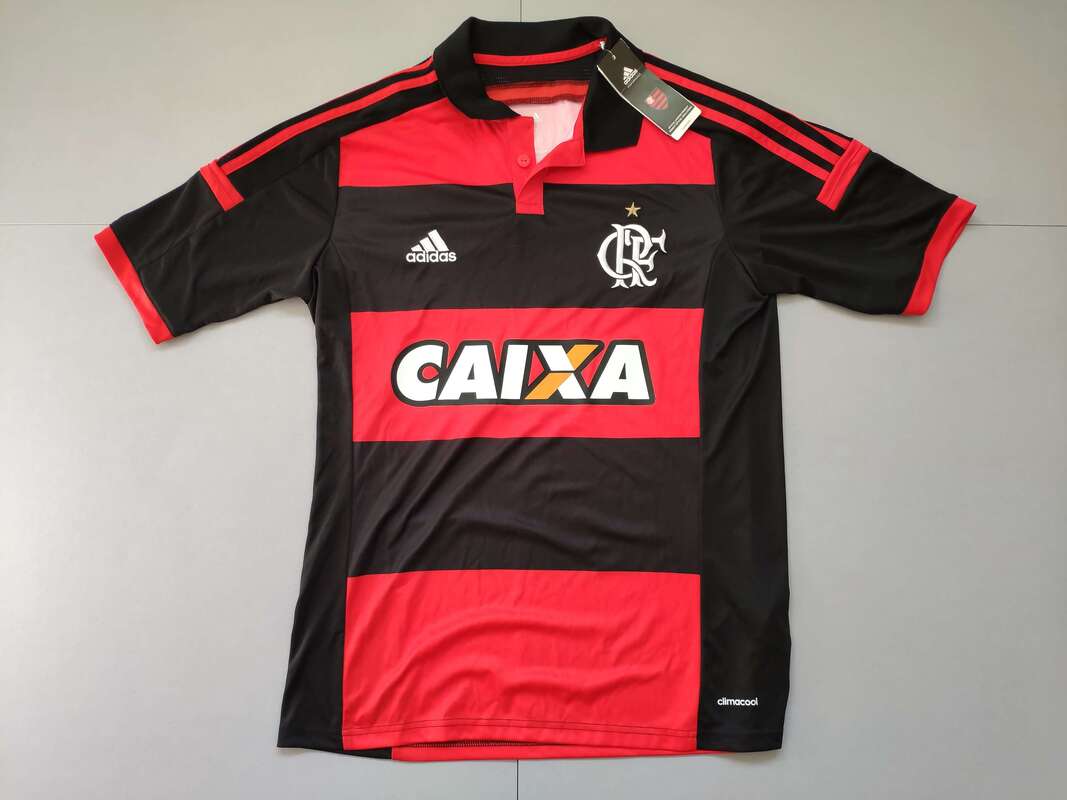 Flamengo Home 2014/2015 Football Shirt Manufactured By Adidas. The Club Plays Football In Brazil.
