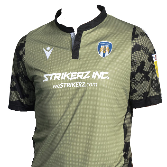 Colchester United Away 2020/2021 Football Shirt Manufactured By Macron. The Club Plays Football In England.
