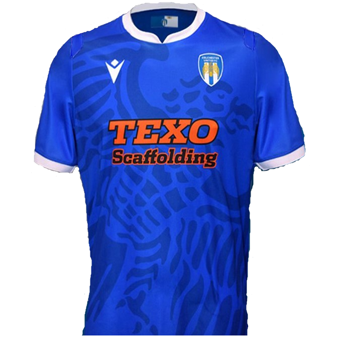 Colchester United Home 2020/2021 Football Shirt Manufactured By Macron. The Club Plays Football In England.