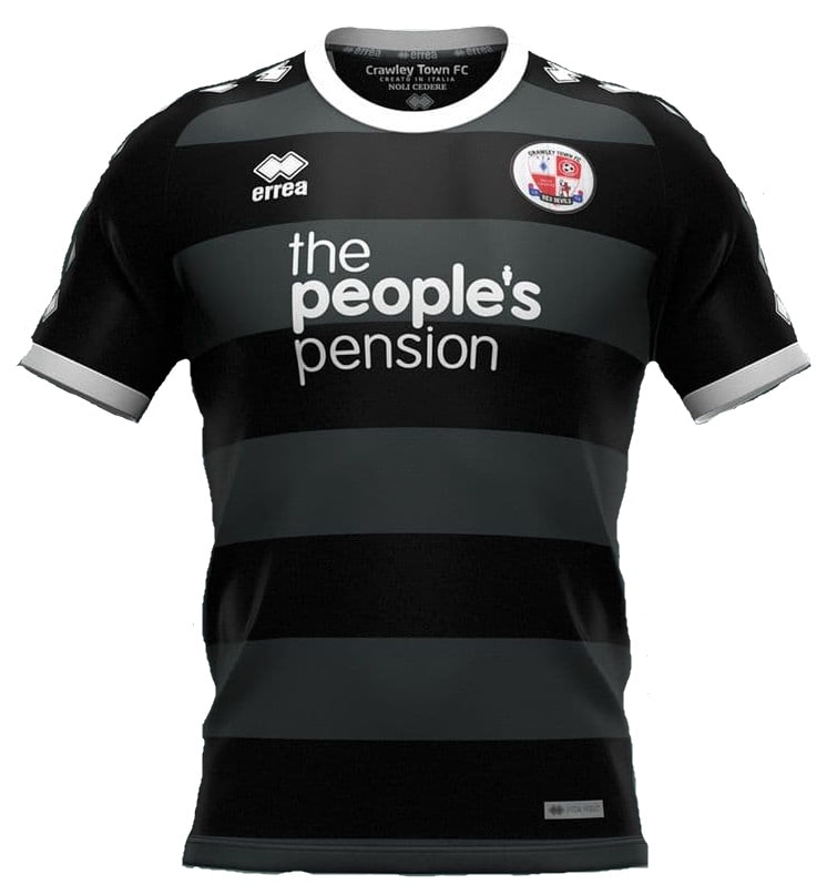 Crawley Town Away 2020/2021 Football Shirt Manufactured By Errea. The Club Plays Football In England.