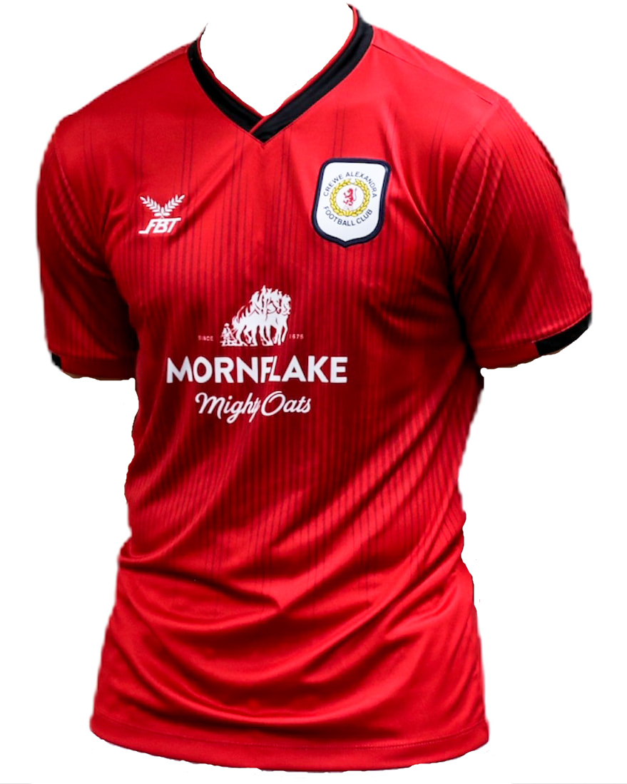Crewe Alexandra Home 2020/2021 Football Shirt Manufactured By FBT. The Club Plays Football In England.