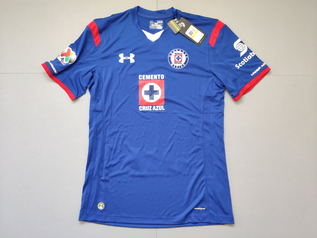 Cruz Azul Home 2014/2015 Football Shirt Manufactured By Under Armour. The team plays football in Mexico.