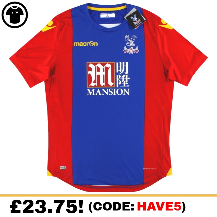 Crystal Palace Home 2016/2017 Football Shirt Manufactured By Macron. The Club Plays In England.