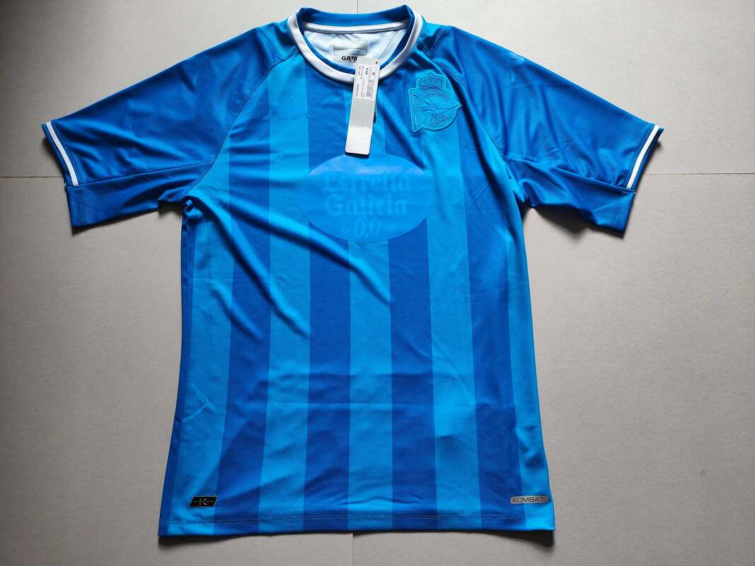 Deportivo de La Coruña Ecological 2022/2023 Football Shirt Manufactured By Kappa. The Club Plays Football In Spain.