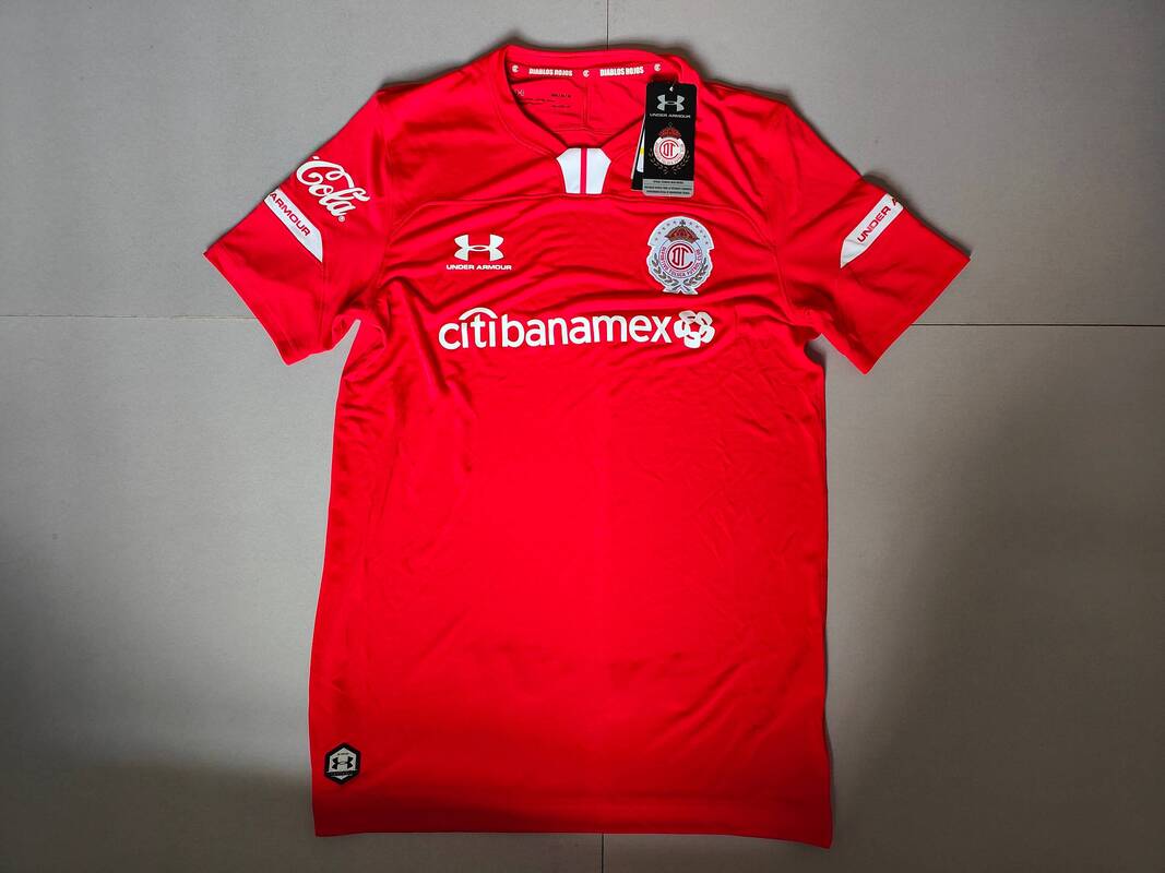 Deportivo Toluca F.C. Home 2019/2020 Football Shirt Manufactured By New Balance. The Club Plays Football In Mexico.