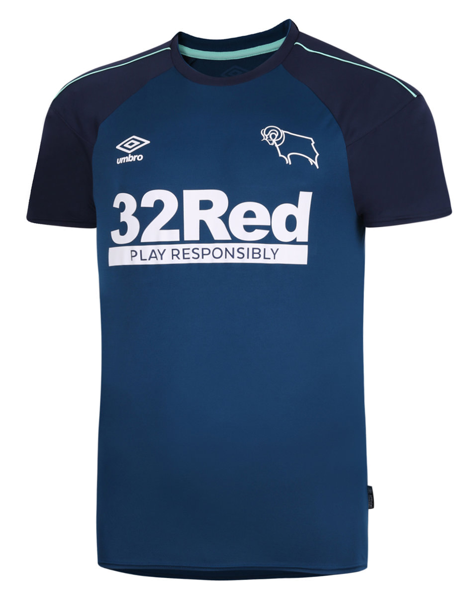 Derby County Away 2020/2021 Football Shirt Manufactured By Umbro. The Club Plays Football In The Championship.