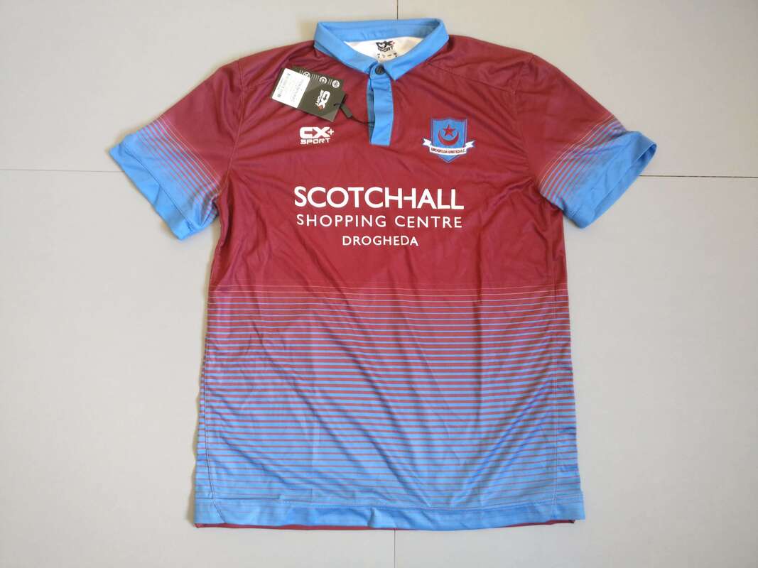 Drogheda United F.C. Home 2016 Football Shirt Manufactured By CX+ Sport. The Team Plays Football In Ireland.
