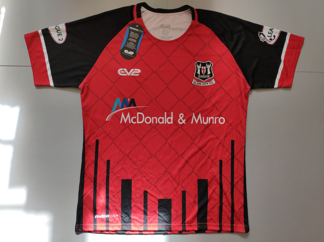 Elgin City F.C. Away 2018/2019 Football Shirt Manufactured By EV2. The Club Plays Football In Scotland.