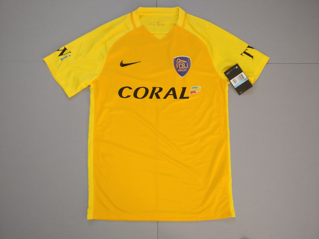 F.C. Boca Gibraltar Home 2017/2018 Football Shirt Manufactured By Nike. The Club Plays Football In Gibraltar.