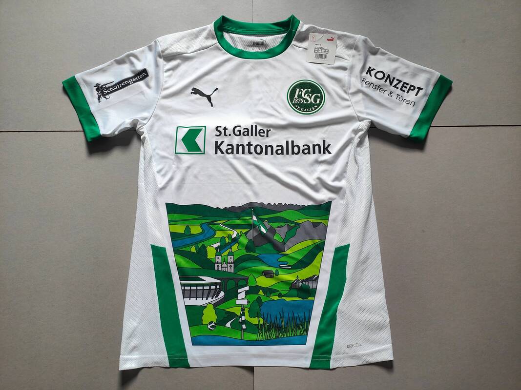 FC St. Gallen 'Espen On Tour' 2023/2024 Football Shirt Manufactured By Puma. The Club Plays Football In Switzerland.