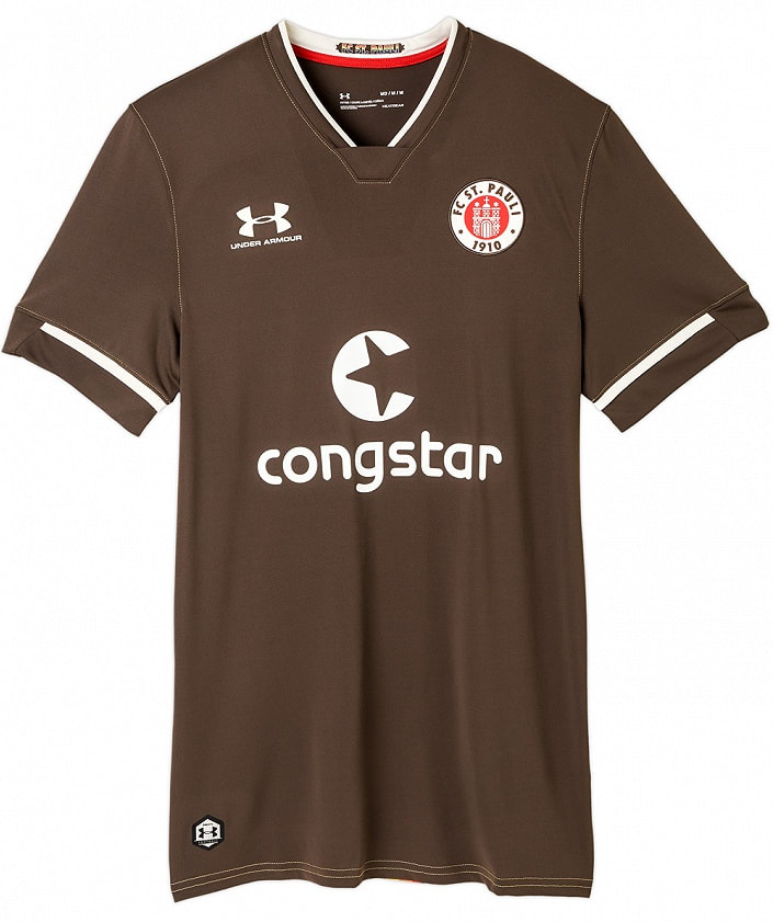 FC St. Pauli Home 2020/2021 Football Shirt Manufactured By Under Armour. The Club Plays Football In Germany.