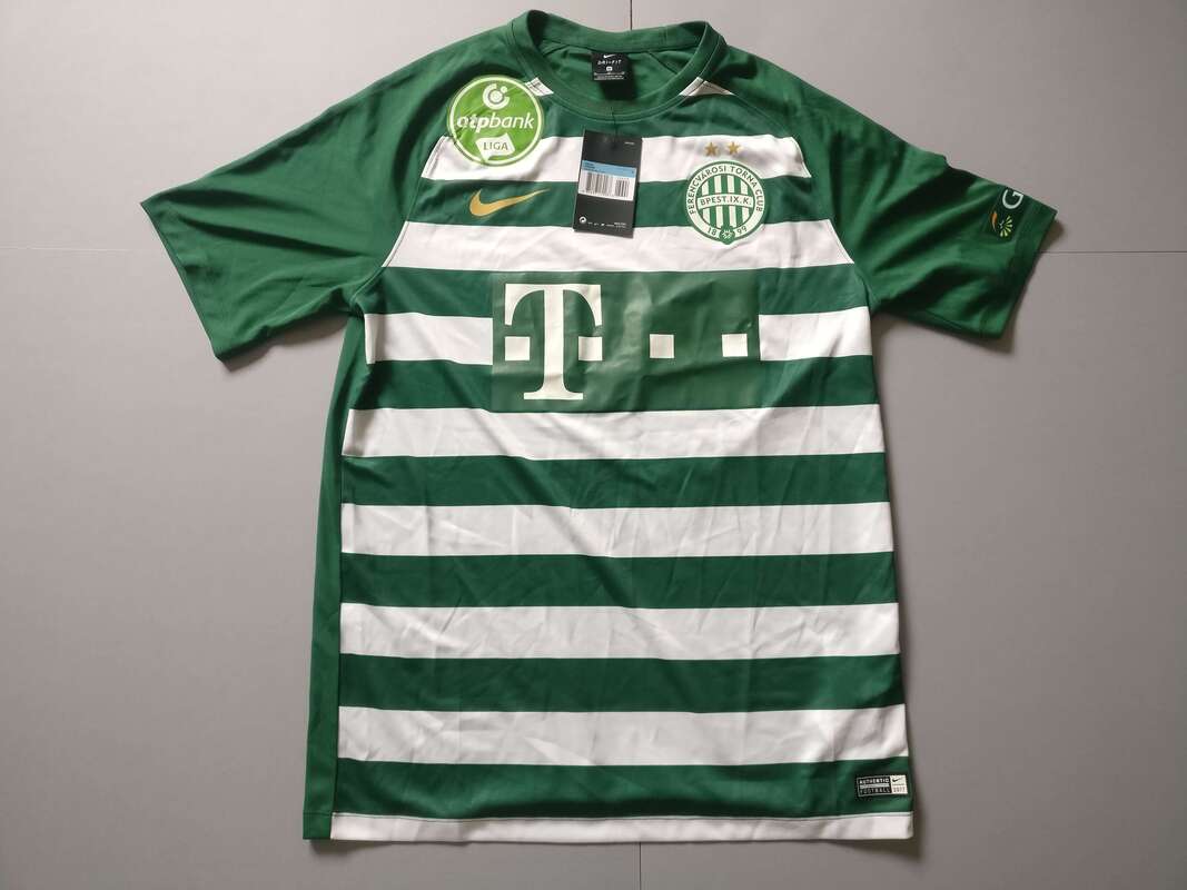 Ferencvárosi Torna Club Home 2017/2019 Football Shirt Manufactured By Nike. The Team Plays Football In Hungary.