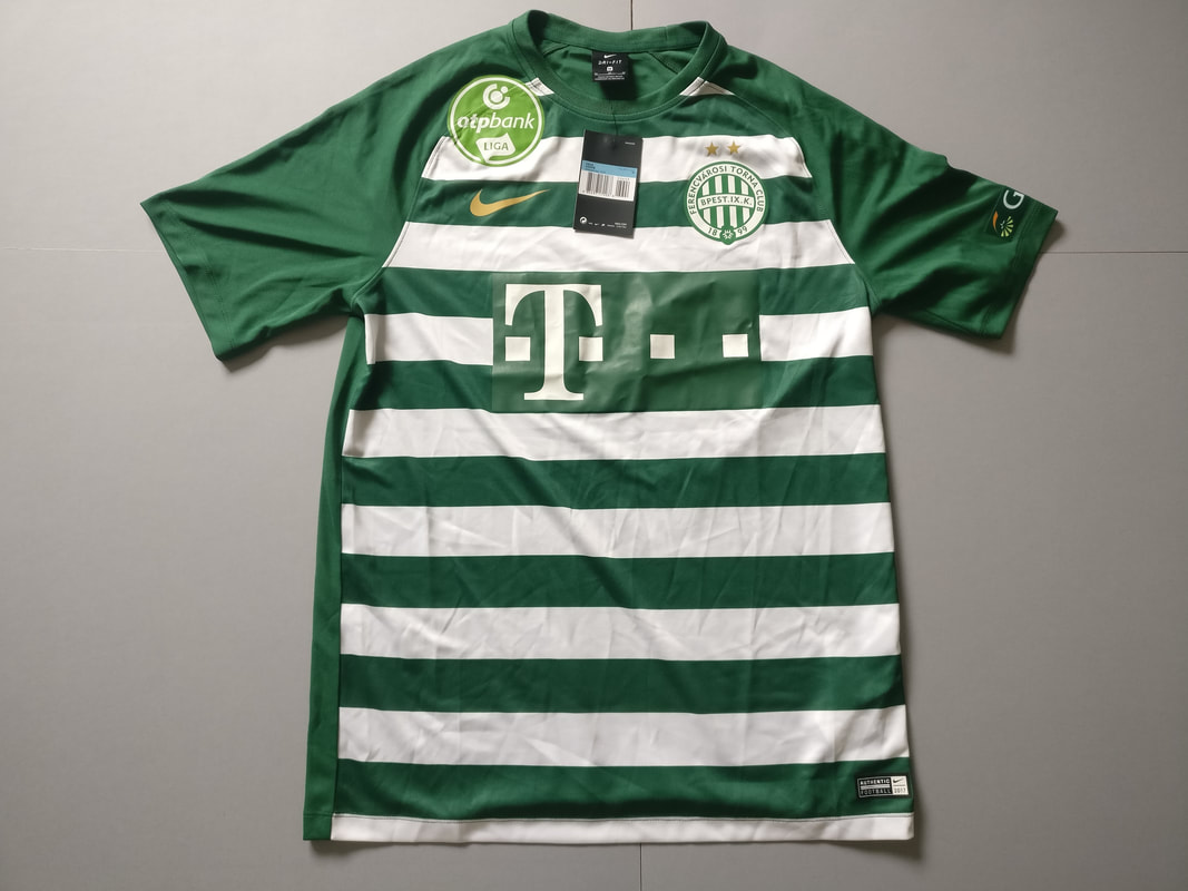 Ferencvárosi TC Home 2017/2019 Football Shirt Manufactured By Nike. The Club Plays Football In Hungary.