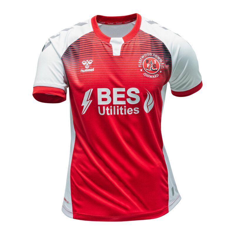 Fleetwood Town Home 2020/2021 Football Shirt Manufactured By Hummel. The Club Plays Football In League One.