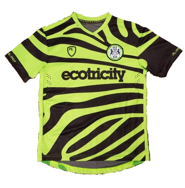 Forest Green Rovers Home 2020/2021 Football Shirt Manufactured By PlayerLayer. The Club Plays Football In England.