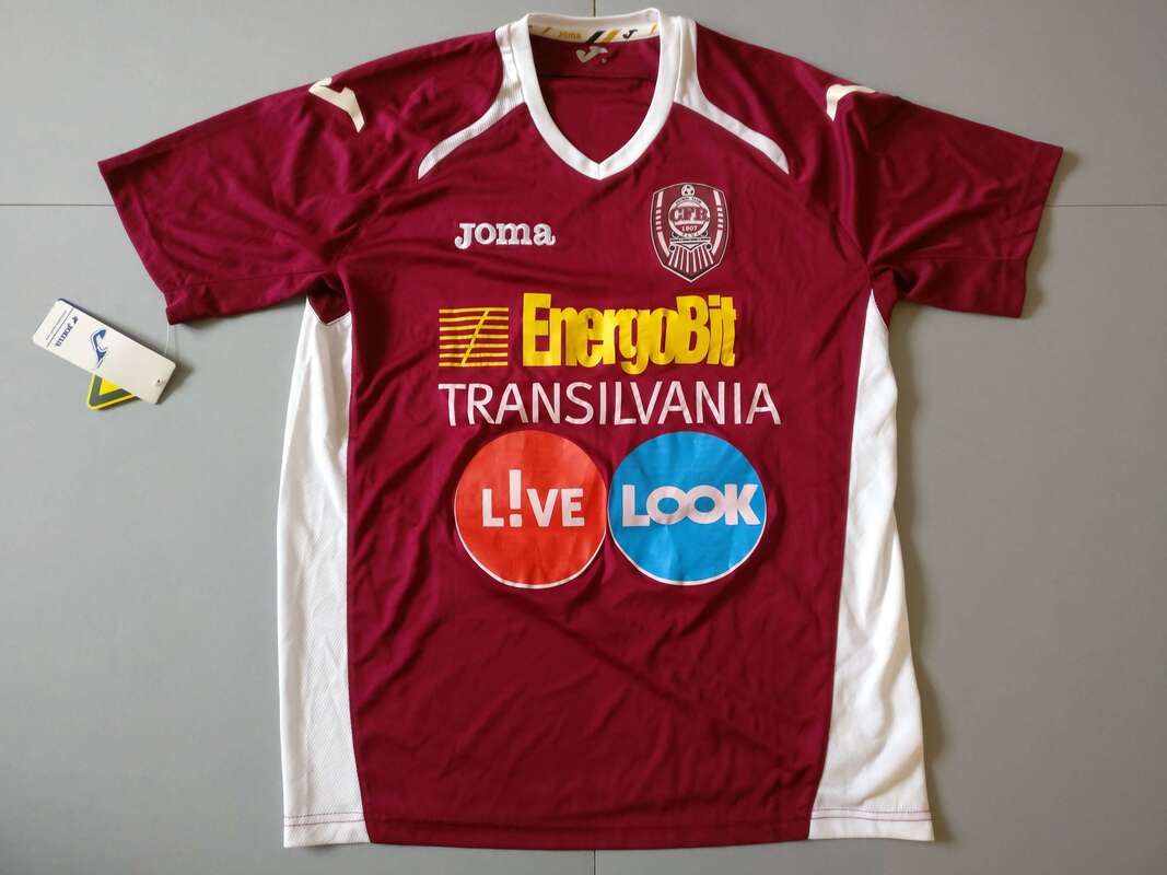 CFR Cluj Home 2012/2013 Football Shirt Manufactured By Adidas. The Team Plays Football In Romania.