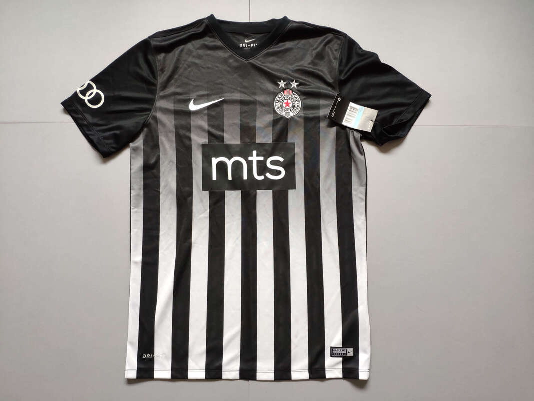 Fudbalski klub Partizan Home 2017/2018 Football Shirt Manufactured By Nike. The Team Plays Football In Serbia.