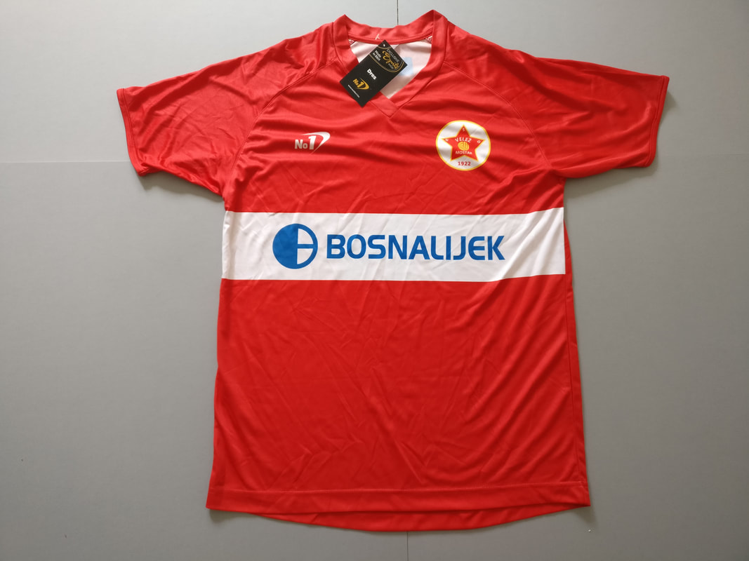 FK Velež Mostar Home 2016/2017 Footbal Shirt Manufactured By Number 1. The team plays football in Bosnia.