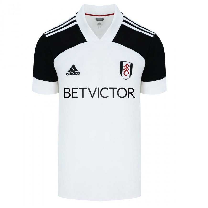 Fulham Home 2020/2021 Football Shirt Manufactured By Adidas. The Club Plays Football In The Premier League.