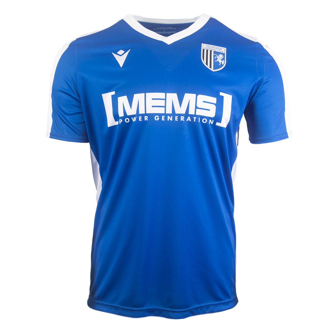 Gillingham Home 2020/2021 Football Shirt Manufactured By Macron. The Club Plays Football In League One.