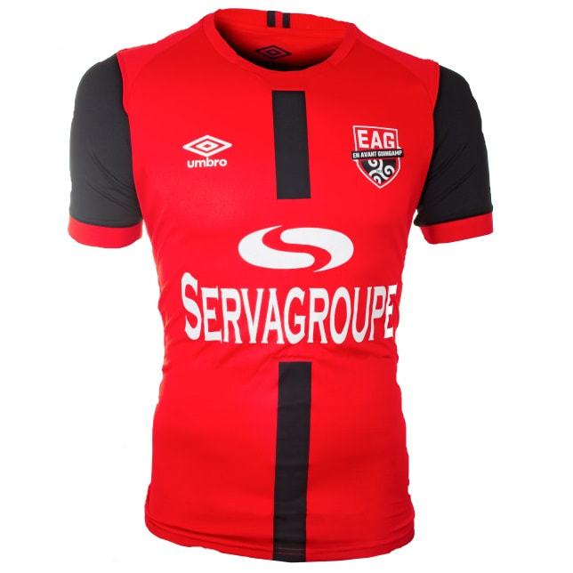 Guingamp​​​​ Home 2020/2021 Football Shirt Manufactured By Umbro. The Club Plays Football In France.