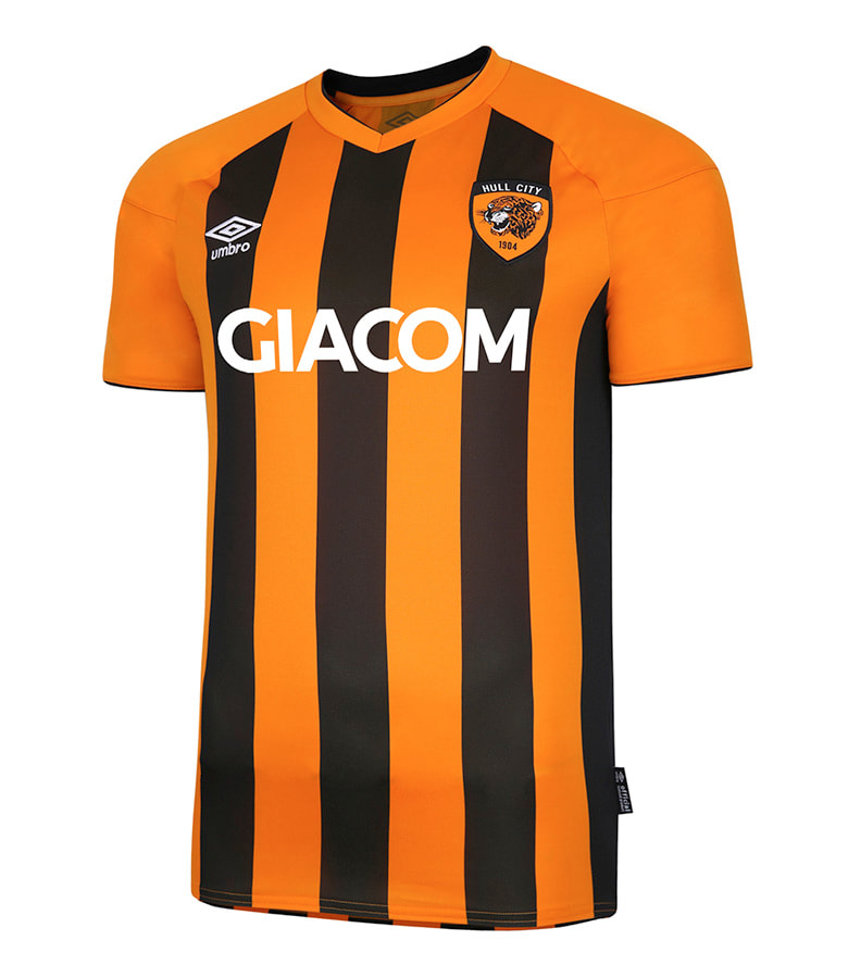 Hull City Home 2020/2021 Football Shirt Manufactured By Umbro. The Club Plays Football In England.