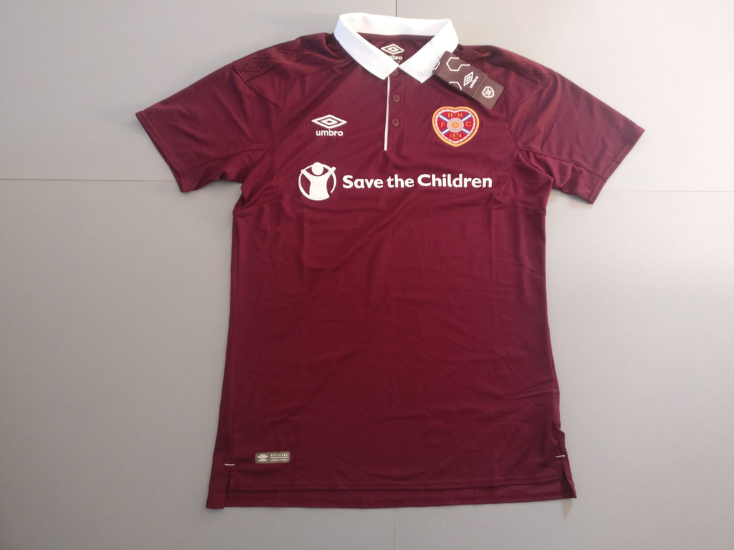 Heart of Midlothian Football Club Home 2017/2018 Football Shirt Manufactured By Umbro. The Club Plays Football in Scotland.