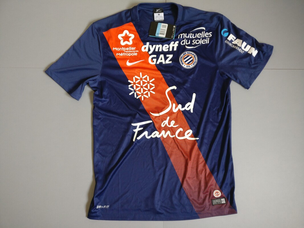Montpellier HSC Home 2015/2016 Football Shirt Manufactured By Nike. The Club Plays Football In France.