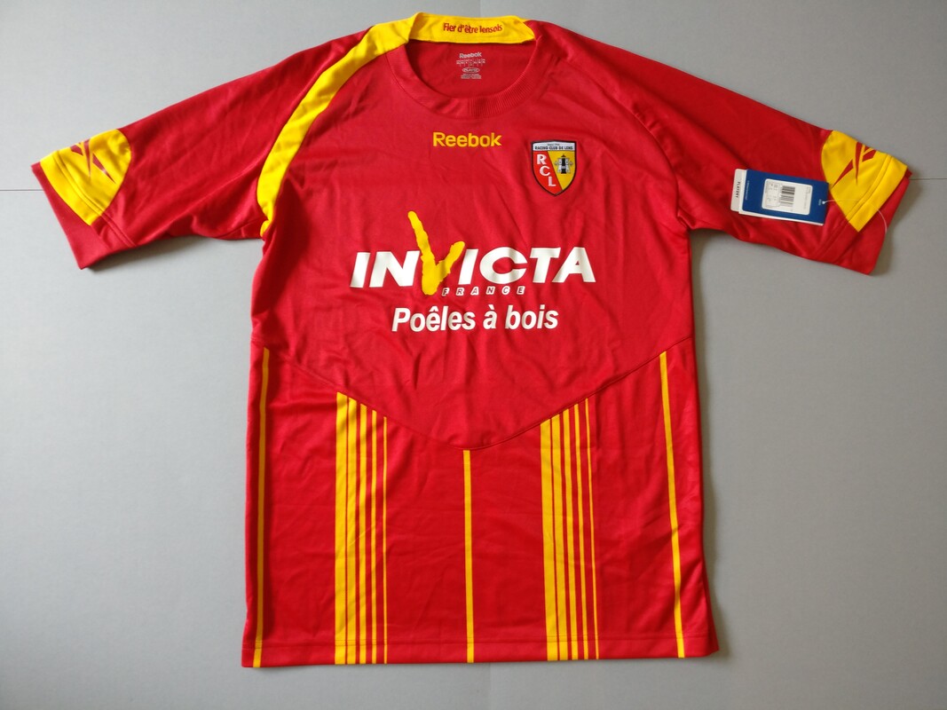 RC Lens Home 2009/2010 Football Shirt Manufactured By Reebok. The Club Plays Football In France.