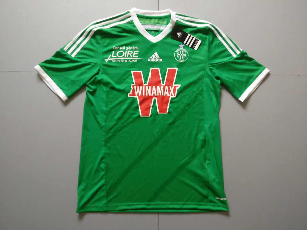 AS Saint-Étienne Home 2014/2015 Football Shirt Manufactured By Adidas. The Club Plays Football In France.