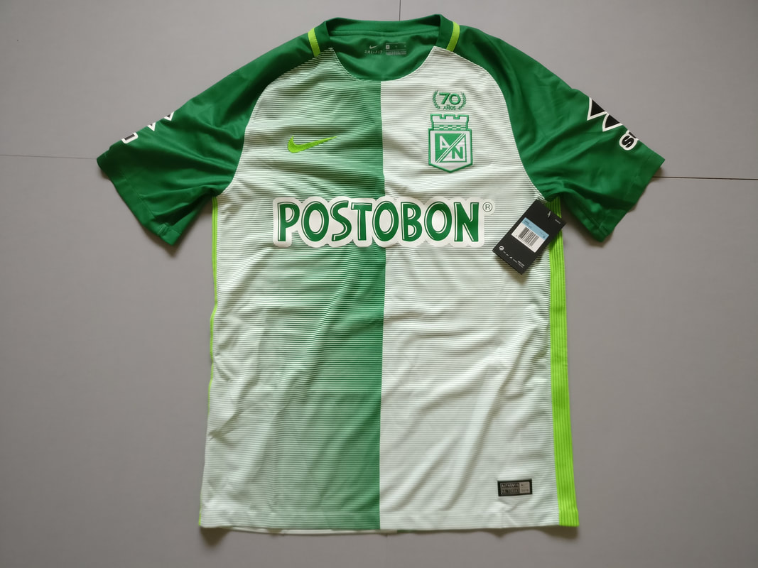 Club Atlético Nacional S. A. Home 2017 Football Shirt Manufactured By Nike. The Club Plays Football Colombia.