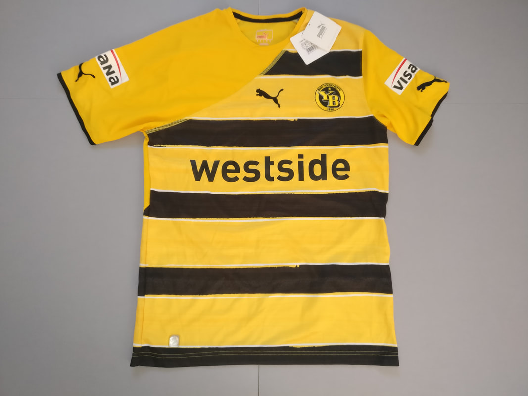 BSC Young Boys Home 2010/2011 Football Shirt Manufactured By Puma. The Cub Plays Football In Switzerland.