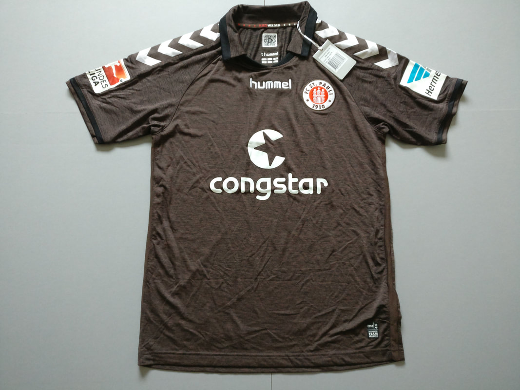 FC St. Pauli Home 2014/2015 Football Shirt Manufactured By Hummel. The Club Plays Football In Germany.