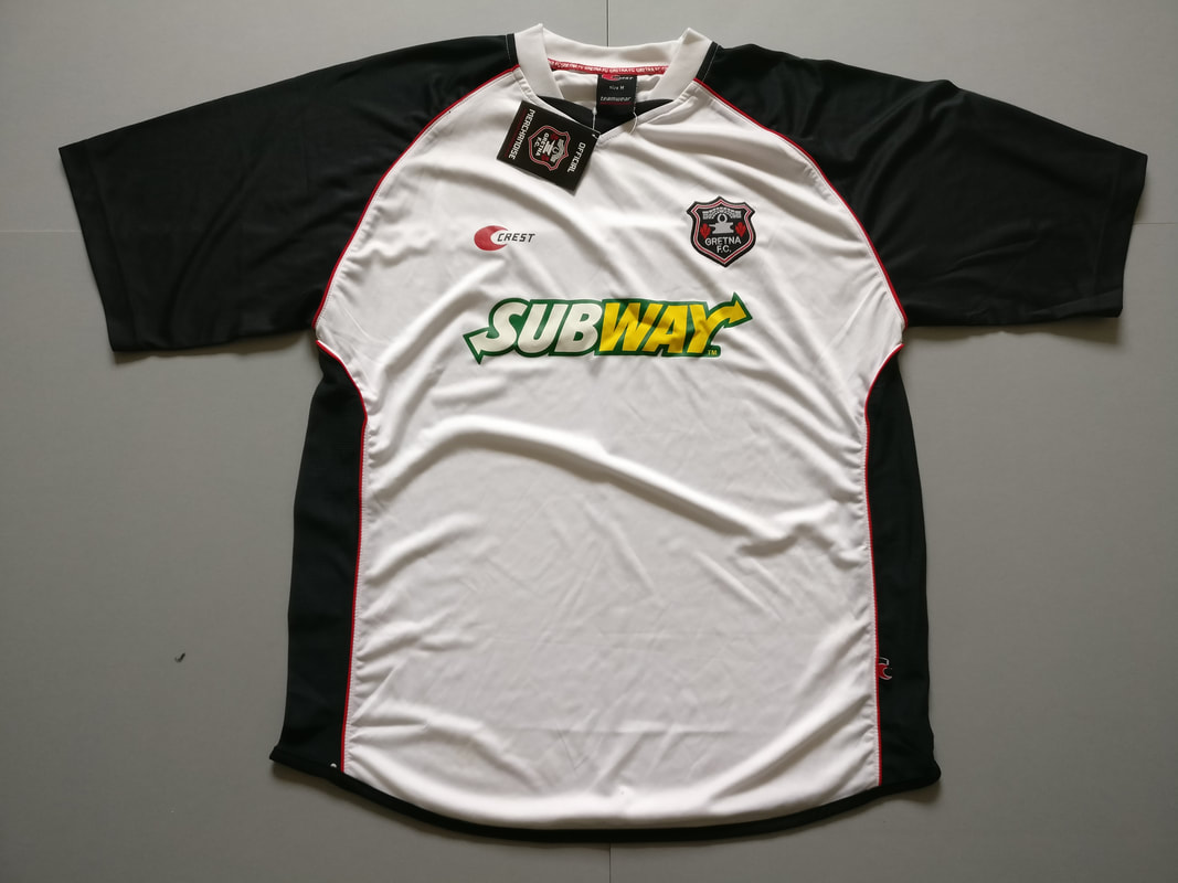 Gretna F.C. Home 2007/2008 Football Shirt Manufactured By Crest. The Club Plays Football In Scotland.