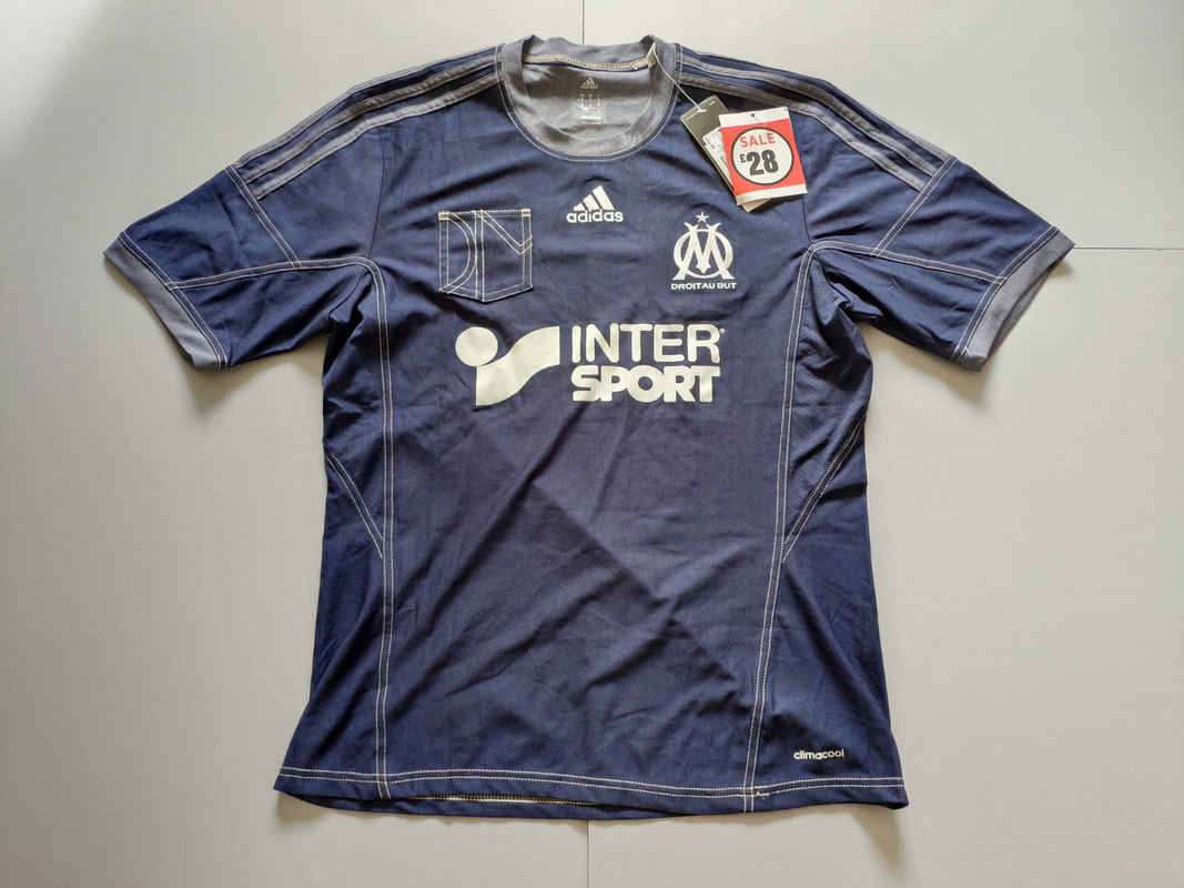 Olympique de Marseille Away 2013/2014 Football Shirt Manufactured By Adidas. The Club Plays Football In France.