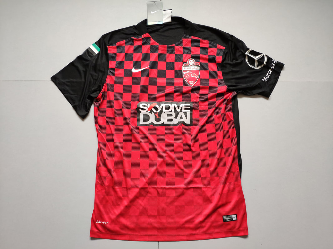 Al-Ahli Home 2015/2016 Football Shirt Manufactured By Nike. The Team Plays Football In the United Arab Emirates.