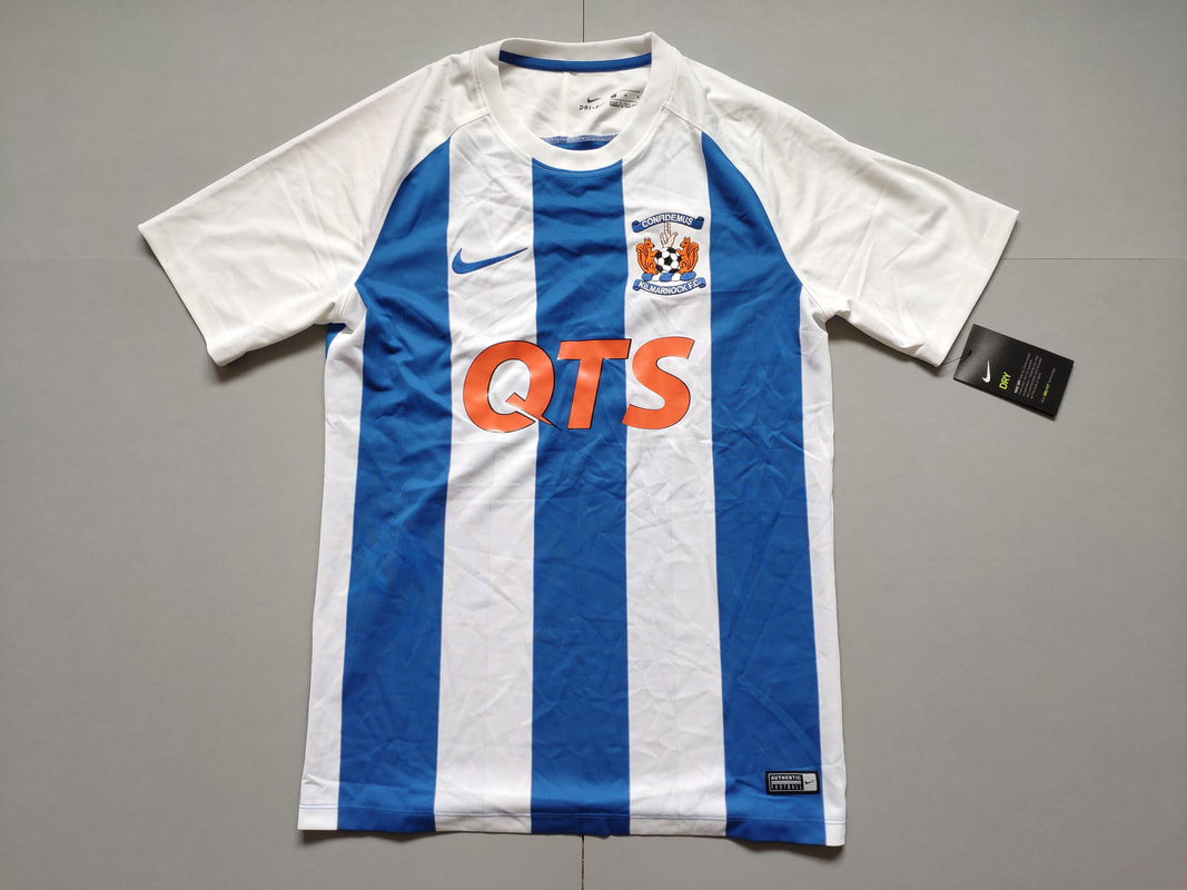 Kilmarnock F.C. Home 2017/2018 Football Shirt Manufactured By Nike. The Club Plays Football In Scotland.