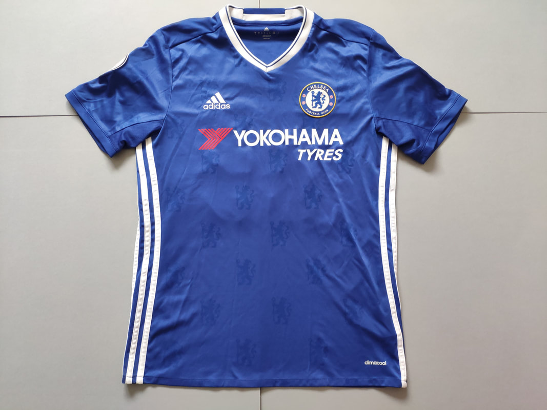 Chelsea F.C. Home 2016/2017 Football Shirt Manufactured By Adidas. The Shirt Is Sponsored By Yokohama Tyres.