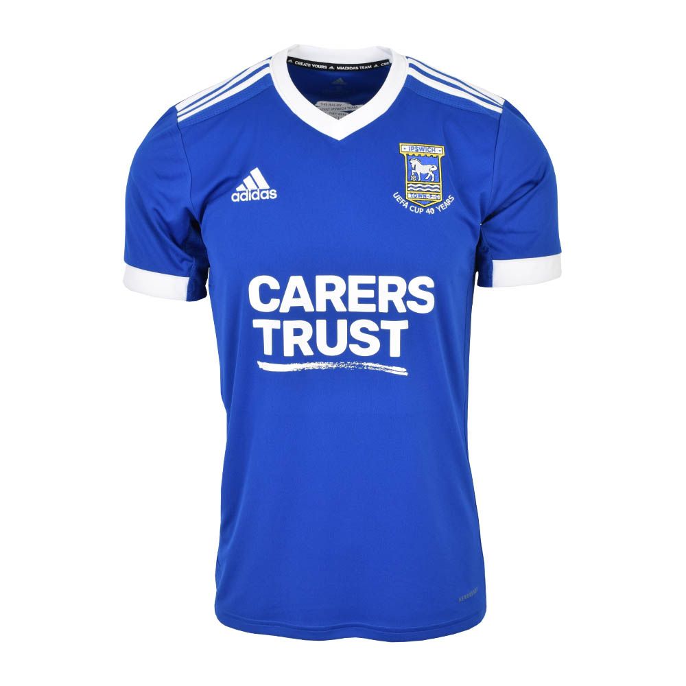 Ipswich Town Home 2020/2021 Football Shirt Manufactured By Adidas. The Club Plays Football In England.