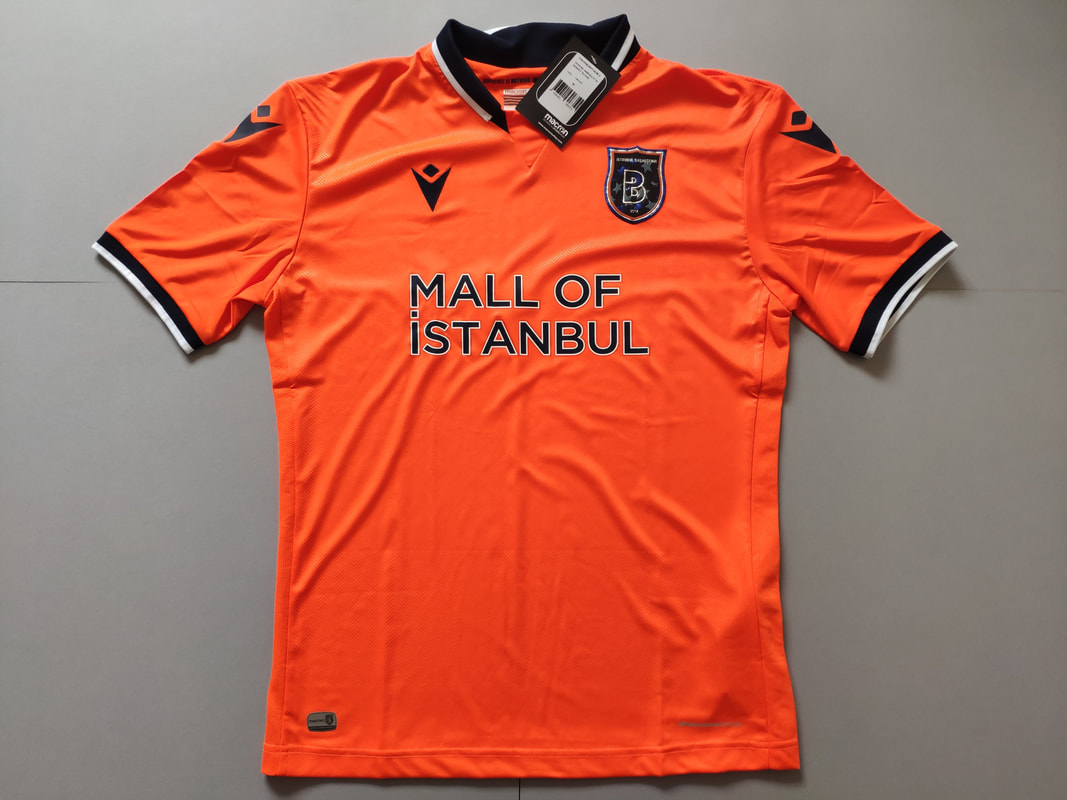 İstanbul Başakşehir F.K. Home 2019/2020 Football Shirt Manufactured By Macron. The Club Plays Football In Turkey.