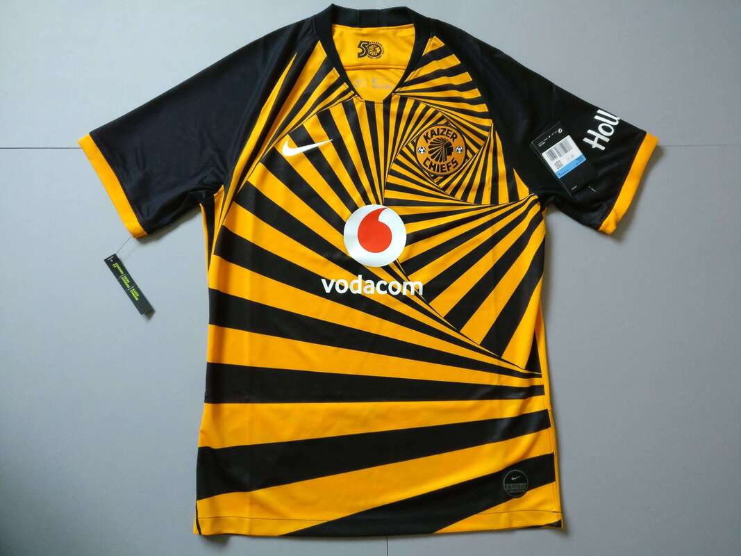 Kaizer Chiefs F.C. Home 2019/2020 Football Shirt Manufactured By Nike. The Team Plays Football In South Africa.