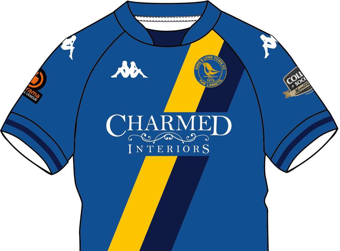 King's Lynn Town Home 2020/2021 Football Shirt Manufactured By Kappa. The Club Plays Football In England.