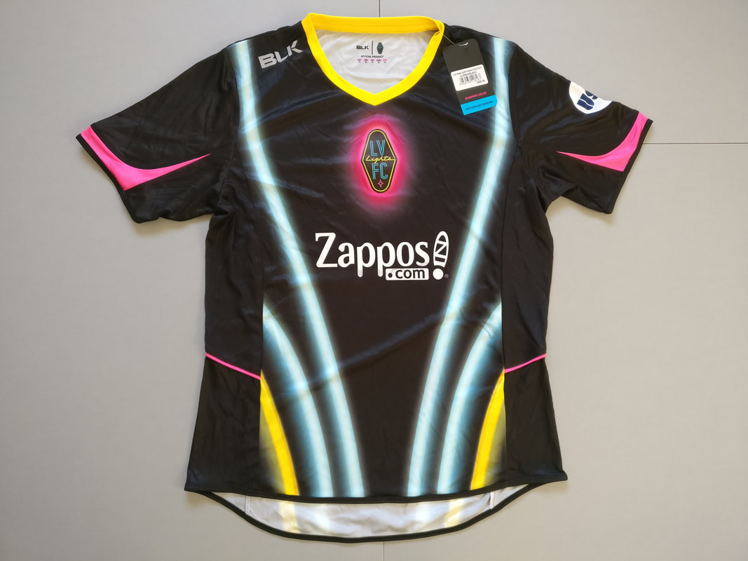 Las Vegas Lights FC Home 2018/2019 Football Shirt Manufactured By BLK. The teams plays football in America.