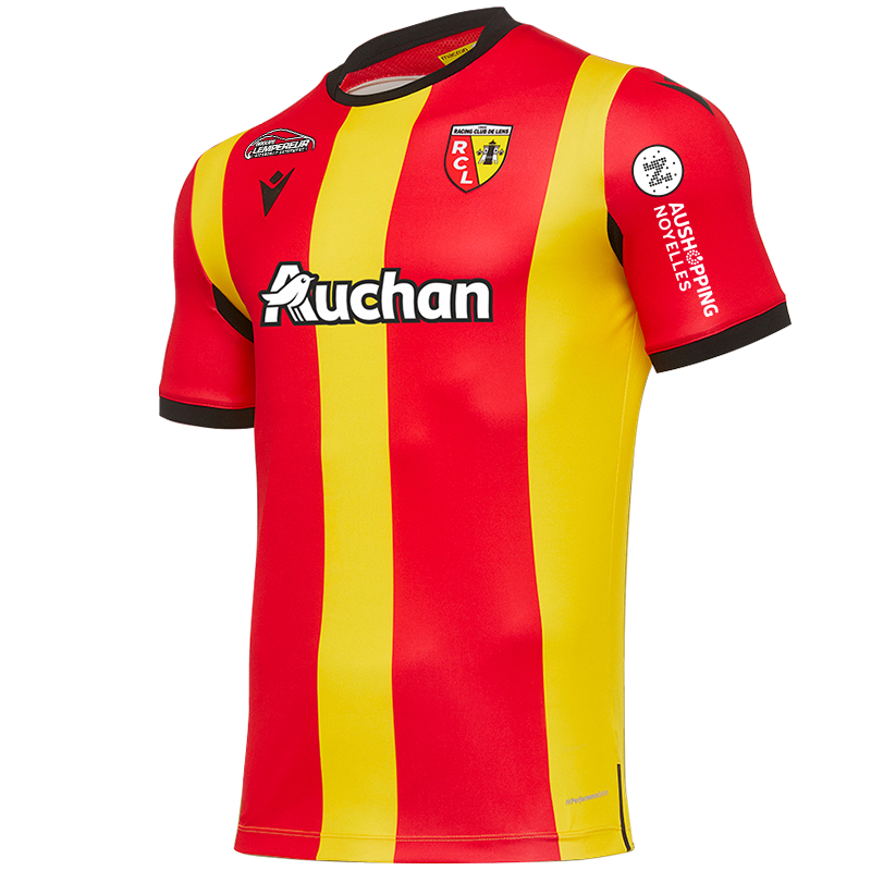 Lens​​ Home 2020/2021 Football Shirt Manufactured By Macron. The Club Plays Football In France.