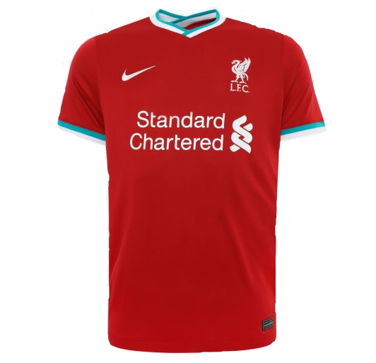 Liverpool 2020/2021 Home Football Shirt Manufactured By Nike. The Club Plays Football In England.