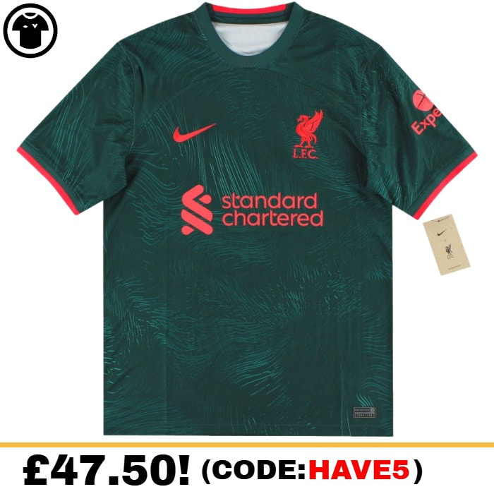 Liverpool Third 2022/2023 Football Shirt Manufactured By Nike. The Club Plays In England.