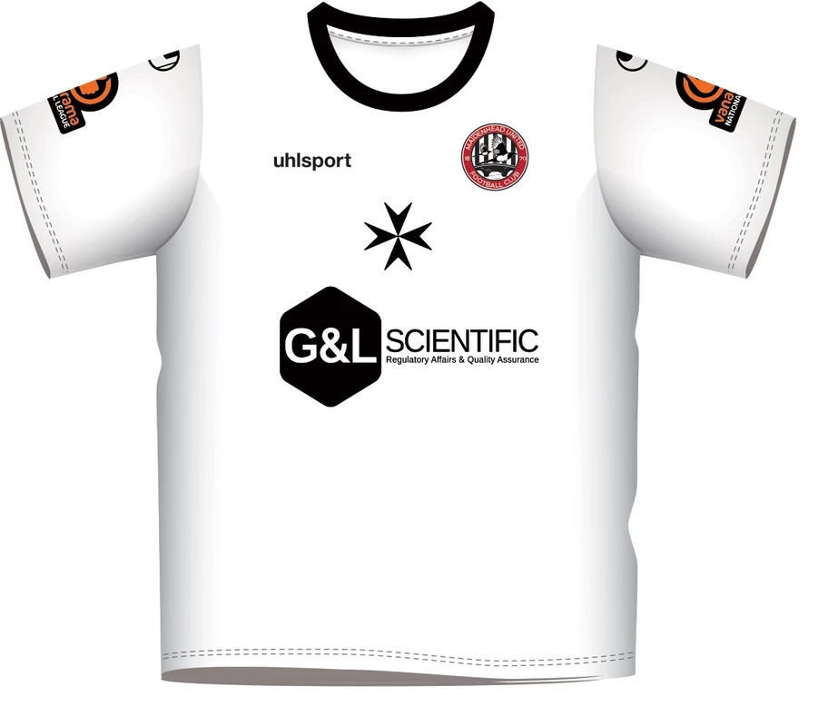 Maidenhead United Home 2020/2021 Football Shirt Manufactured By Uhlsport. The Club Plays Football In England.